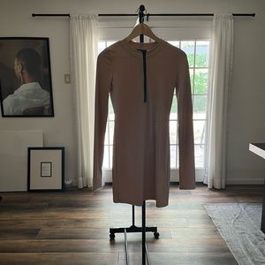 SHEIN Nude Bodycon Dress with Thumb Holes